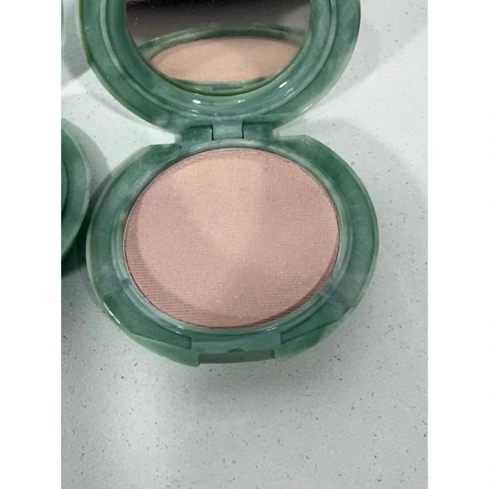 Clinique Transparent Buffer Powdered Light Lot of 2 Green Marbled Compacts RARE